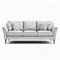 Gray upholstered sofa with removable cushions and decorative pillows 203 x 89 x 91cm