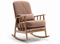 Rocking chair with upholstered soft shell and oak wood frame 80 x 70 x 90cm
