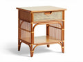 Rattan nightstand with storage drawer and open shelf 50 x 40 x 50cm