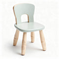 Wooden children's chair with engraved legs and green seat 30 x 30 x 60cm