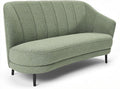 Curved brown velvet sofa for living room seating 180 x 90 x 75cm
