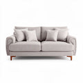 Fabric sofa in light gray with decorative cushions 180 x 90 x 85cm